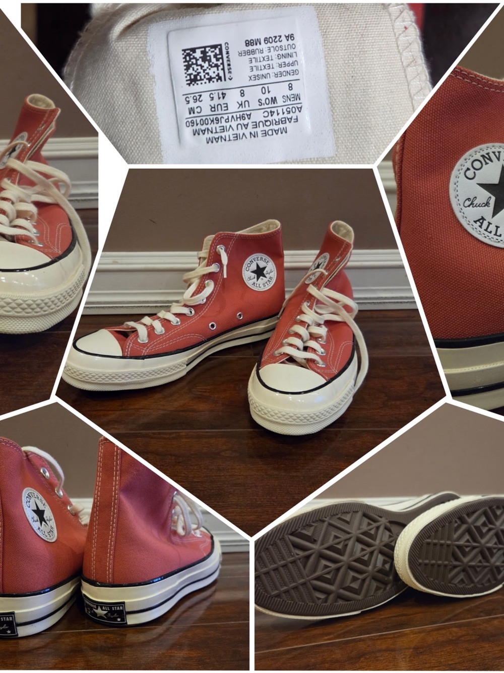 Converse High Top Sneakers in Coral with White Accents